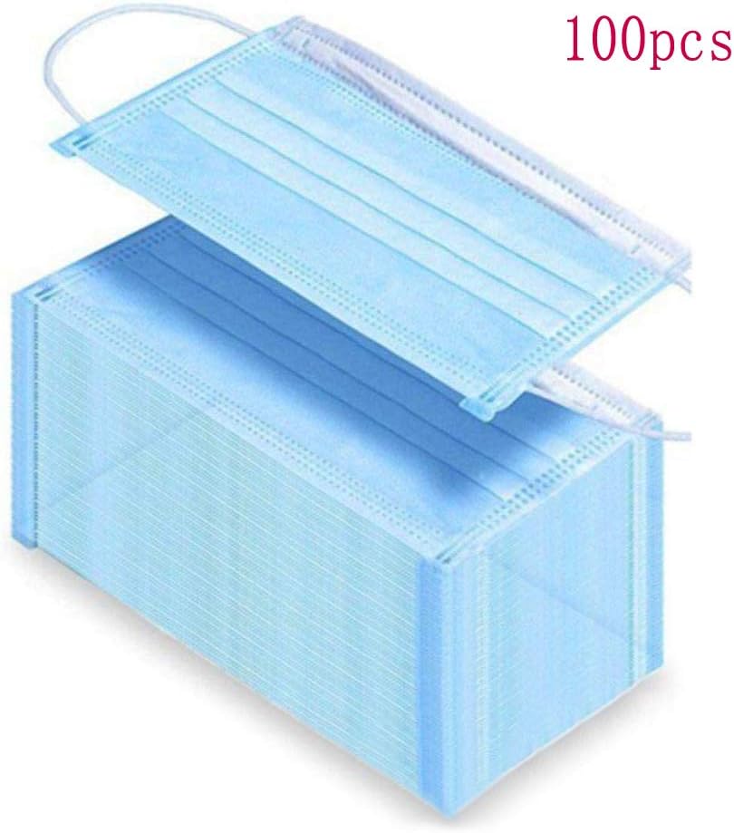 nuosife 100 Pcs Professional Disposable Face Masks Medical Mouth Cover 3 Layer Protect 100% Cotton, Reusable or Disposable