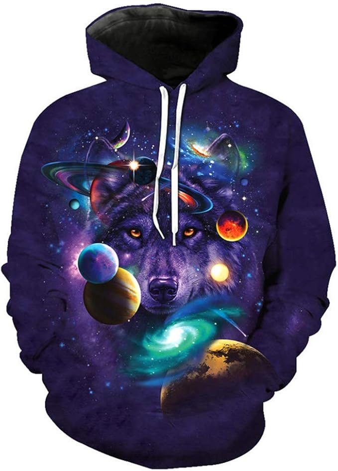 Wolf Stil Galaxy Wachter Mode Hoodie Neueste Pullover Us Grosse Amazon De Bekleidung