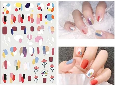 Amazon Co Jp 2x 4x超薄型ガムテープ黒と白の金と銀のネイルアート用品シンボリックナンバーネイルステッカー釘アクセサリー Color H 1x ホーム キッチン