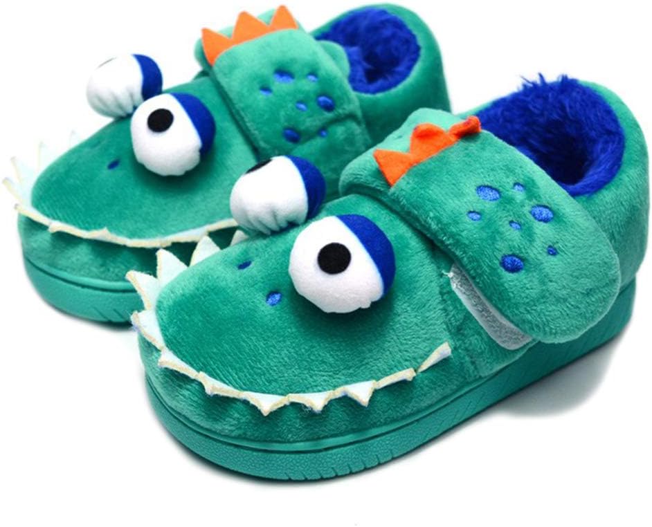 Toddler Baby Boys Adjustable House Slipper Cute Shark Dinosaur Cartoon Soft Anti-Slip Winter(Toddler/Little Kid/Big Kid)