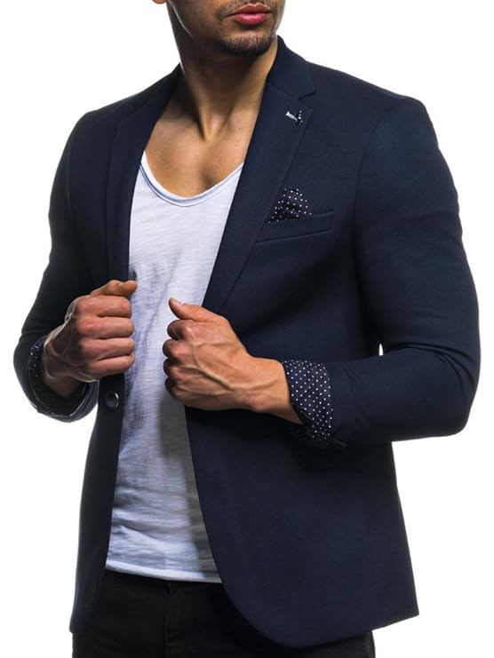 LEIF NELSON Herren Sakko Blazer sportlich Slim Fit Modern Schwarz Blau Anthraztit