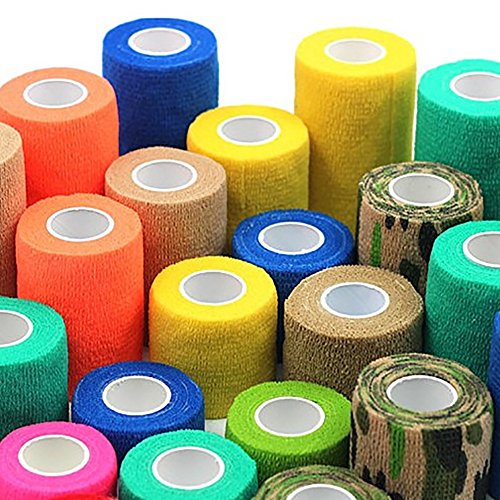 Patgoal Pet Self Adherent Bandage, 4 Pack Cohesive Bandage Non-woven Fabric Elasticity Gauze Rolls Self Adhering Stick Bandage Wrap Medical Vet Tape for Pet Animals in Random Colors - Thumbnail 6