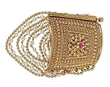 Ethnic Bollywood Fashion Gold Tone Polki Indian Bracelet Traditional Jewelry