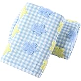 YiLUOMO Blue & Yellow Stars Hand Towel Set of 2 Super Soft 100% Cotton Muslin Highly Absorbent Decorative Bath Hand Towels for Bathroom 13x 29 Inch
