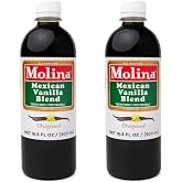 Vanilla Molina - Mexican Vanilla Blend with Pure Vanilla Extract - 2 Pack (16.6 Fl Oz Bottles) Natural Flavoring for Baking, Drinks and Desserts