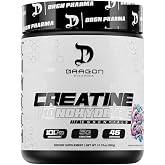 Dragon PHARMA Creatine Monohydrate, Aid Muscle Recovery, Post-Workout Supplement, Antioxidant Support (45 Servings, Cotton Candy)