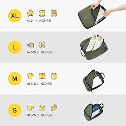 LEVEL8 Compression Packing Cubes for Suitcase, 6