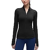 CRZ YOGA Butterluxe Hip Length Jackets for Women - Full Zip Athletic Track Tops with Thumb Holes Pockets