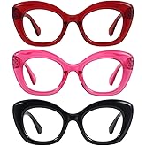 JiSoo Oversized Cat Eye Reading Glasses for Women Funky Cute Readers for Women, Designer Stylish Reading Glasses
