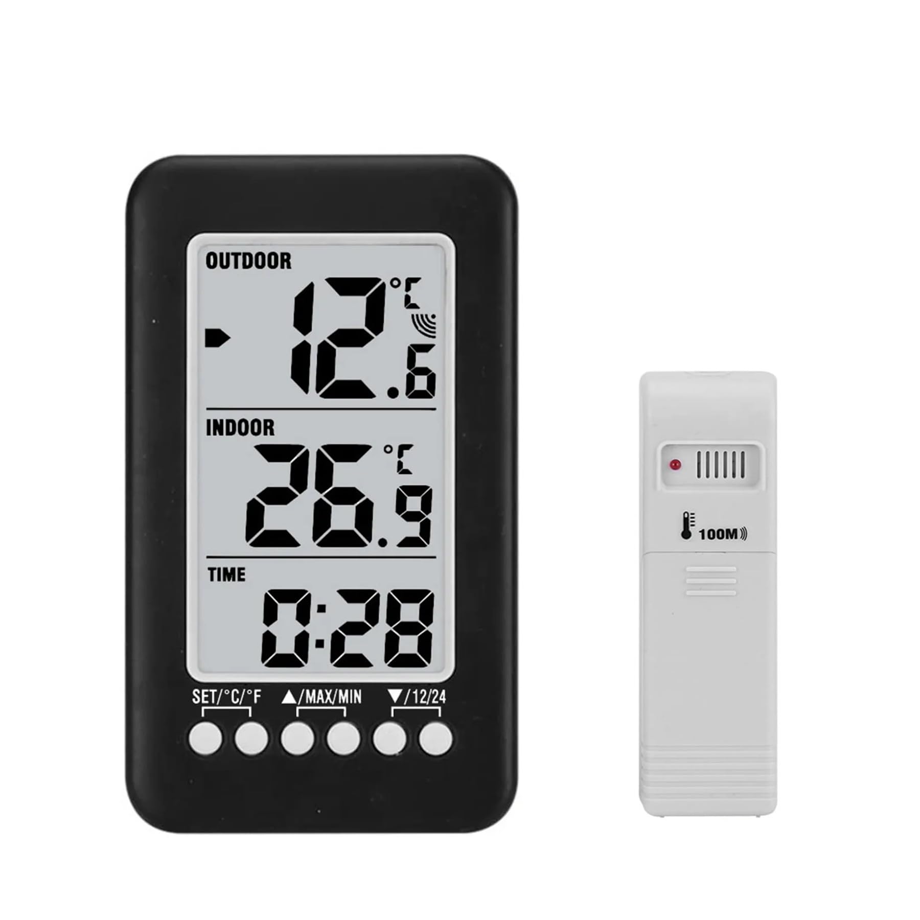 Meichoon Wireless Thermometer,Indoor & Outdoor Weather Station Digital Temperature Monitor Thermometer With Remote Control,Household Refrigerators,Ice Storage,Maximum and Minimum