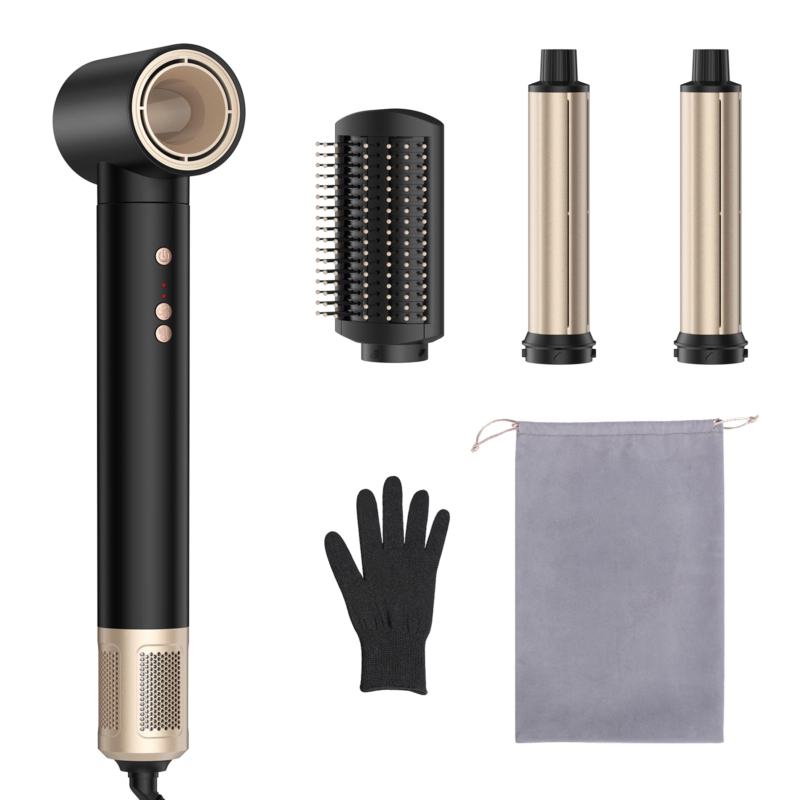 Photo 1 of 4 in 1 Hot Air Styler Hair Dryer Brush,Auto Air Curling Iron, Fast Drying, Curler, Volumizer, Smoothing, Negative Ionic Airflow Styler with 110,000 RPM High-Speed Brushles