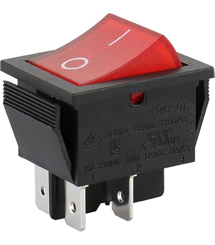 Lot De 10 Interrupteurs à Bascule Marche/arrêt Rouges Avec Voyant Lumineux 6 Broches Alimentation 2 Niveaux Kcd4 15 A250 V 90910568