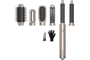 NOICLUB Hair Dryer Brush Blow Dryer Brush in One 6 in 1 Hair Styler 110,000 RPM Air Curler Wrap Styler Hot Air Brush Blowout Brush Hair Styling Tools Curling Straightening Styling Drying Gift Mom Women