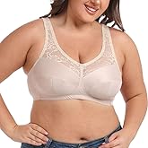 Cotton Whisper Women's Plus Size Comfortable Lace Bra for Daily Wear