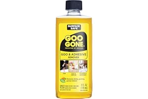 Goo Gone Original Adhesive Remover - 4 Ounce - Surface Safe Adhesive Remover Safely Removes Stickers Labels Decals Residue Tape Chewing Gum Grease Tar