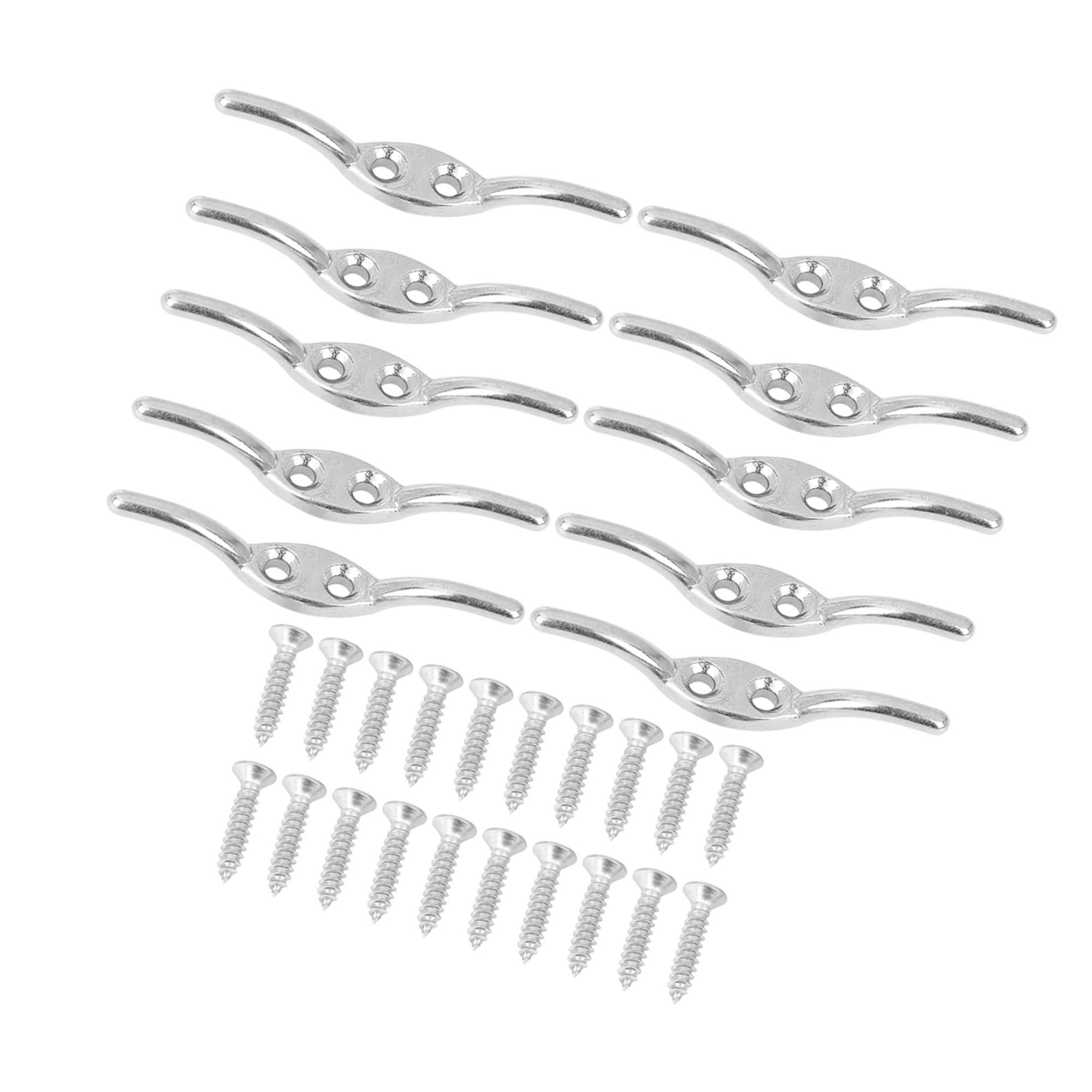Hihaha 10 Set Marine 316 Stainless Steel Rope Boat Deck Flagpole Cleat Hook Item Replacement Durable Material
