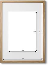 Fabian Clarke London A1 Modern Oak Picture Frame with White A2 Mount view 2