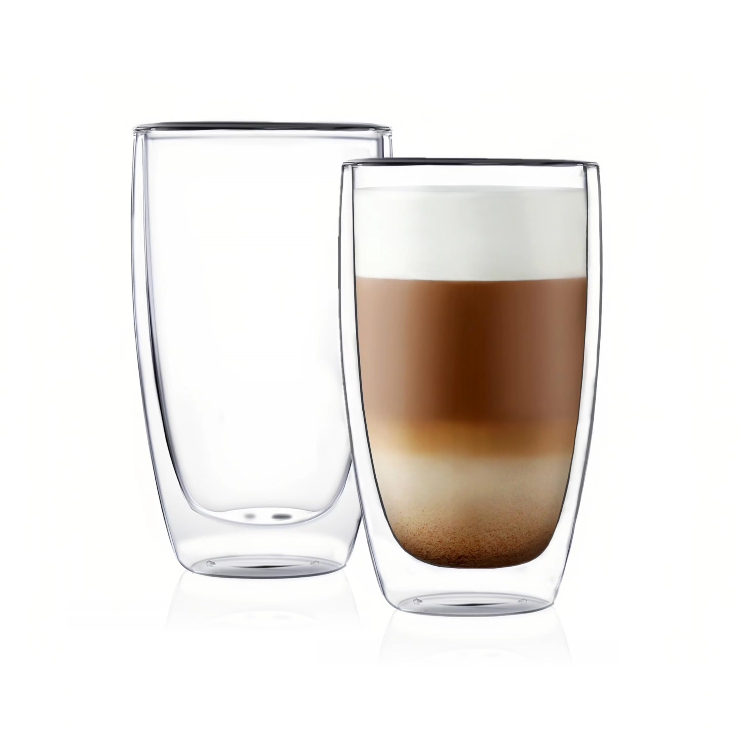 Photo 1 of CNGLASS Double Wall Thermo Glass Cup 13.5 oz,Insulated Glass Coffee Set of 2
