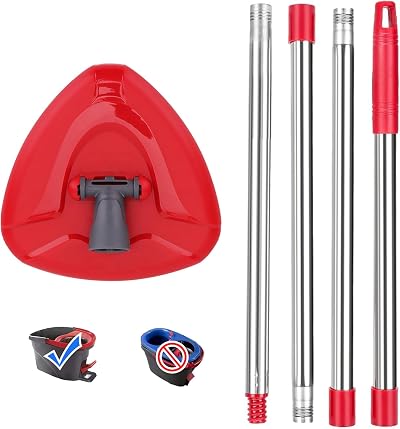 Sgizoku Red Spin Mop Head Base with Handle for Vileda Turbo Spin 2in1 3in1