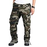 BAYAMO Mens Cargo Pants Camo Military Fatigue Pant Camouflage Hunting Combat Work Casual Pants Multi Pocket