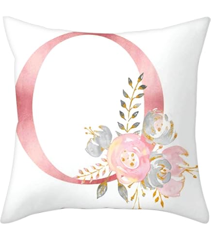 Fundas Para Almohada Decorativas Alfabeto Cuadradas Sofa A Blanco