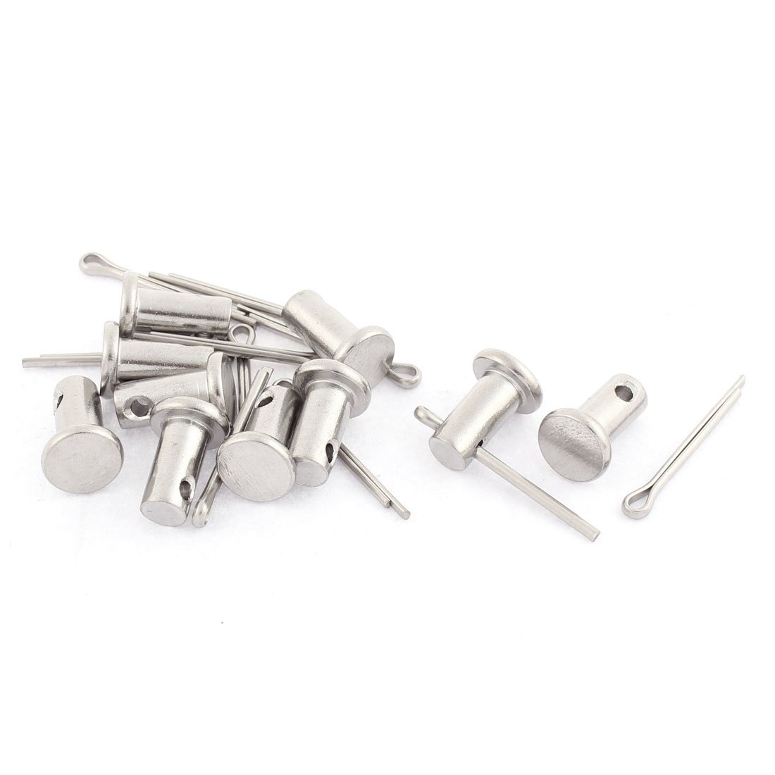 sourcingmap M6x12mm Flat Head 304 Stainless Steel Clevis Pins 10 Sets