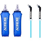 Azarxis TPU Soft Flask Collapsible Water Bottles BPA-Free 250ml 350ml 500ml 600ml for Hydration Vest Pack Running Hiking Cycling Climbing