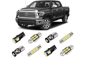 BRISHINE White LED Interior Light Kit for Toyota Tundra 2014 2015 2016 2017 2018 2019 2020 2021 Super Bright 6000K Interior LED Bulbs Package + Cargo Lights + License Plate Lights and Install Tool