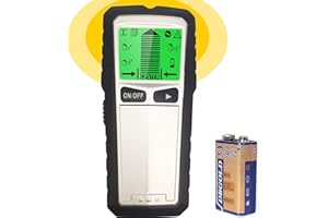 FIDENSIS Stud Finders Wall Scanner Detector, 5-in-1 Electronic Stud Finder with LCD Display & Audio Alarm, Wall Scanner Sensor for Wood, AC Live Wire, Metal Studs Detection (Th430 silvery)