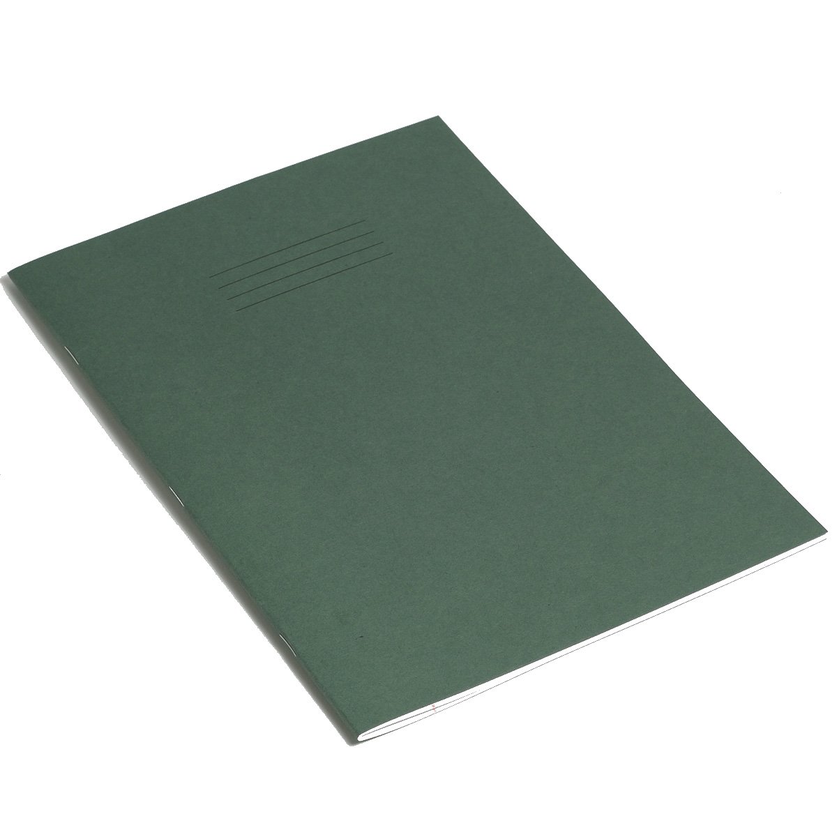 Rhino A4 Exercise Books, 48 Page / 8mm Lined with Margin Paper Notebook, 10 Pack, Office & School Stationery Supplies, Dark Green