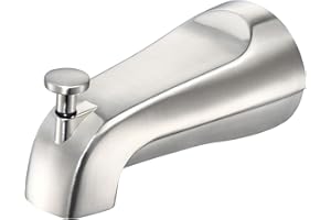LOWCUS Tub Spout with Integrated Diverter for 1/2 inch Copper Tube - Metal Construction, Brushed Nickel