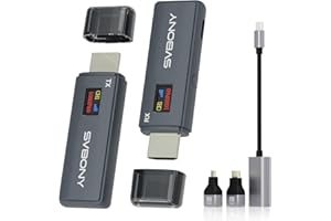 SVBONY Wireless HDMI Transmitter and Receiver, 5.8G LED Display Transmitter,1080P/60Hz Ultra HD Video Output, Plug and Play Wireless HDMI Extender for Streaming Video/PC/Projector/TV Box/Camera