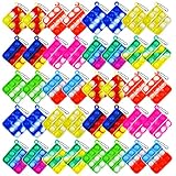 Qsrkan 40Pcs Mini Pop Push it Fidget Keychain