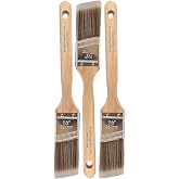 Pro Grade Angled Paint Brushes, 1.5 Inch Paint Brush Set for Trim, 3 Pc | Interior &amp; exterior | Furniture, cabinets, doors &amp; fences | Latex &amp; oil-based | Medium stiff bristles, softwood handles