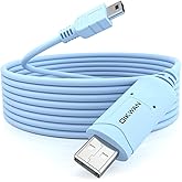 OIKWAN 6ft USB-A to Mini-B RS-232 Console Cable with FTDI Chipset for Routers, Switches &amp; Device Management