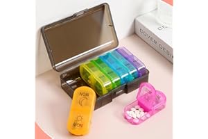 Weekly Portable Pill Organizer 2 Times a Day, 7 DayTravel Medicine Storage Box AM PM Pill Dispenser Storage Case for Medicati
