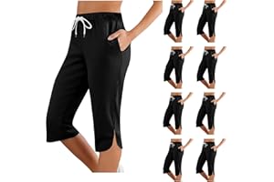 Yoga Pants for Women Casual Summer Capris Loose Workout Joggers Drawstring Lounge Sweatpants with Pockets