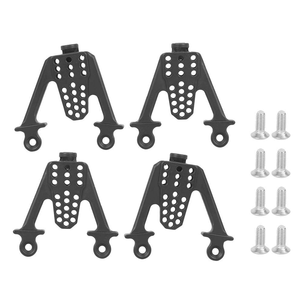 Vbest life 4PCS Metal Aluminum Front & Rear Shock Towers Mount Multihole Rear/Front Shock Tower Accessory Fit for SCX10 1/10 RC Car (BLACK)