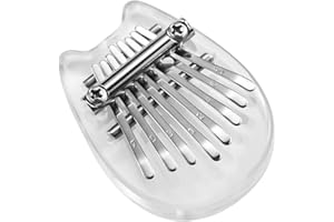 TREELF 8 Key Mini Kalimba Thumb Piano Finger Percussion Keyboard Mini kalimba key ring (Crystal cat shape)