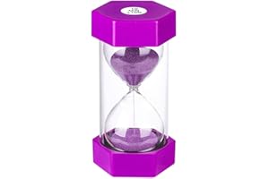 SULIAO Hourglass Timer Sand Clock 10 Minute: Plastic Sand Timer 10 Minutes, Small Purple Sand Watch 10 Min, Hour Glass Colorful Sandglass Timer for Kids, Games, Classroom, Kitchen, Decor