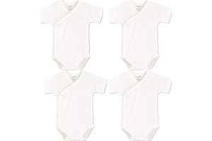 Blueleyu Unisex-Baby Short Sleeves Kimono Onsies Cotton Baby Side-snap Bodysuit Pack of Cardigan Onsies for Infants