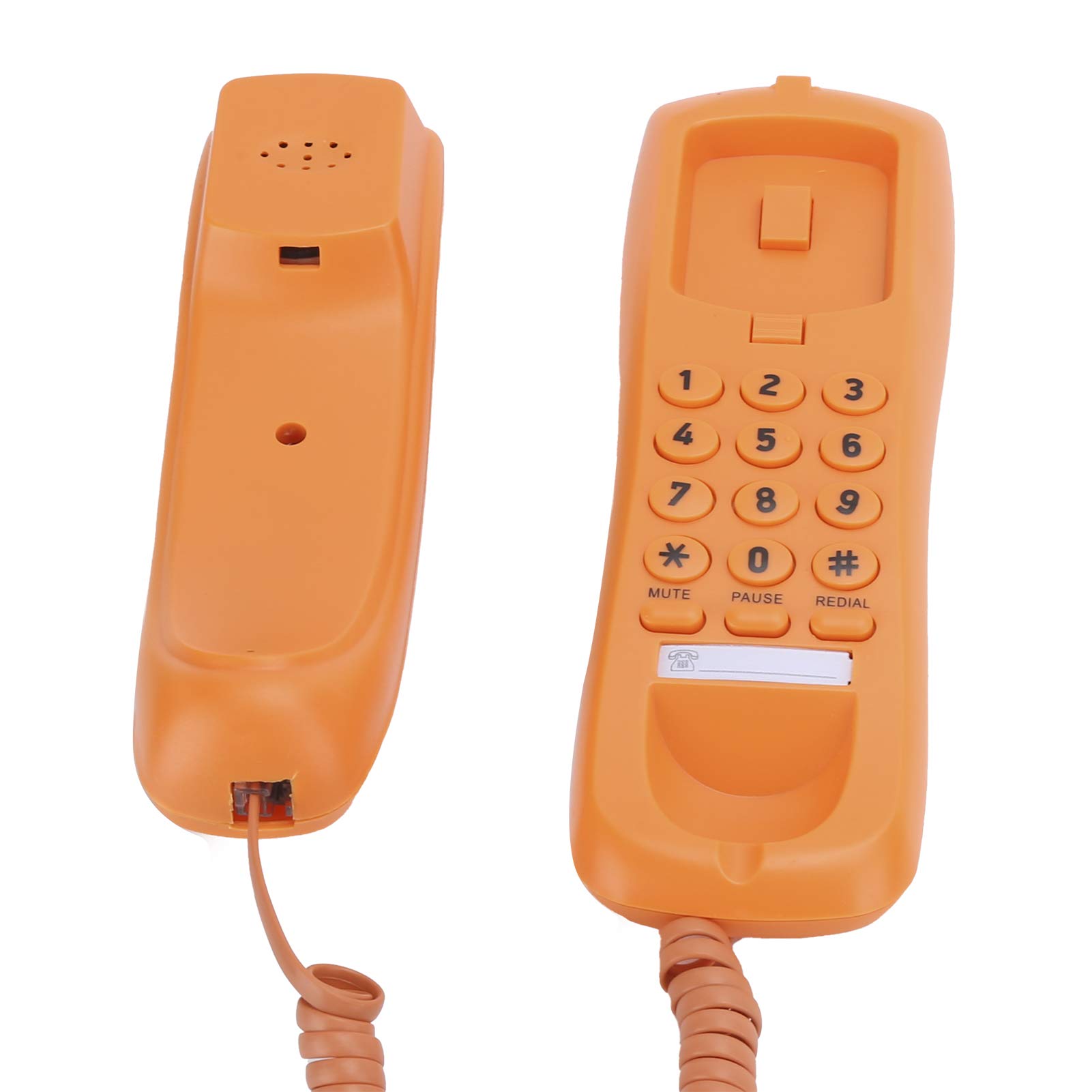 Goshyda Landline Phones, kxT628 Portable Thin Telephone Single Line Corded Desk Phone, for Home, Office, Company, Hotel, Orange