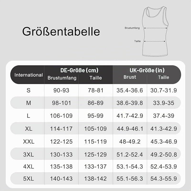 Unterhemd Herren Tank Top 5er Pack gekämmte Feinripp Baumwolle, 2 Schwarz 2 Marine 1 Grau, S