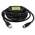 Zhupoub PLC Programming Cable USB Interface for PLC Micrologix 1000, 1200, 1400 Series with USB-1761-CBL-PM02 8 Pin Round Aapater
