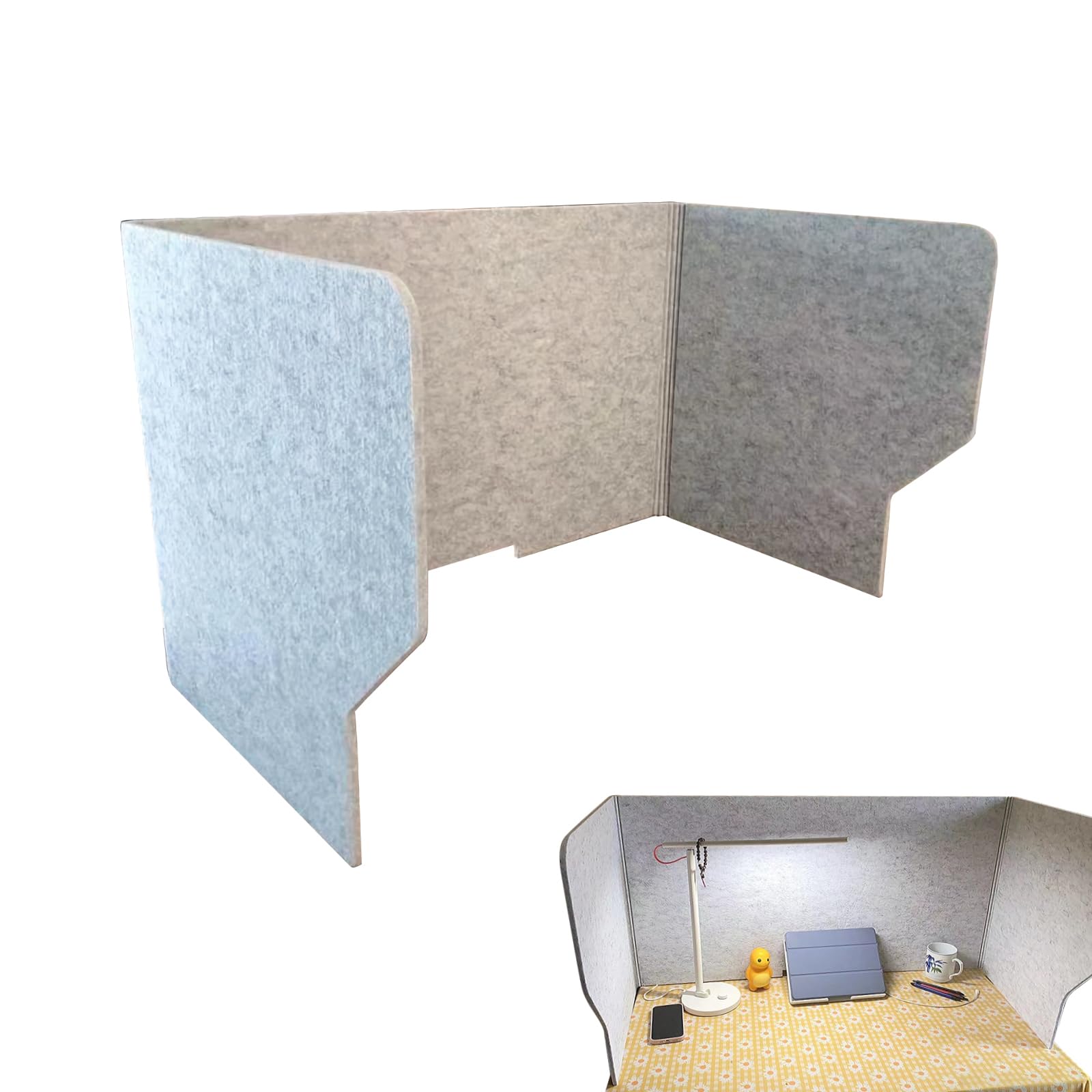 80cm Gray Felt Desk Privacy Divider Panel - 80cm Foldable Classroom Desk Partition Shields -Desktop Separator Panel