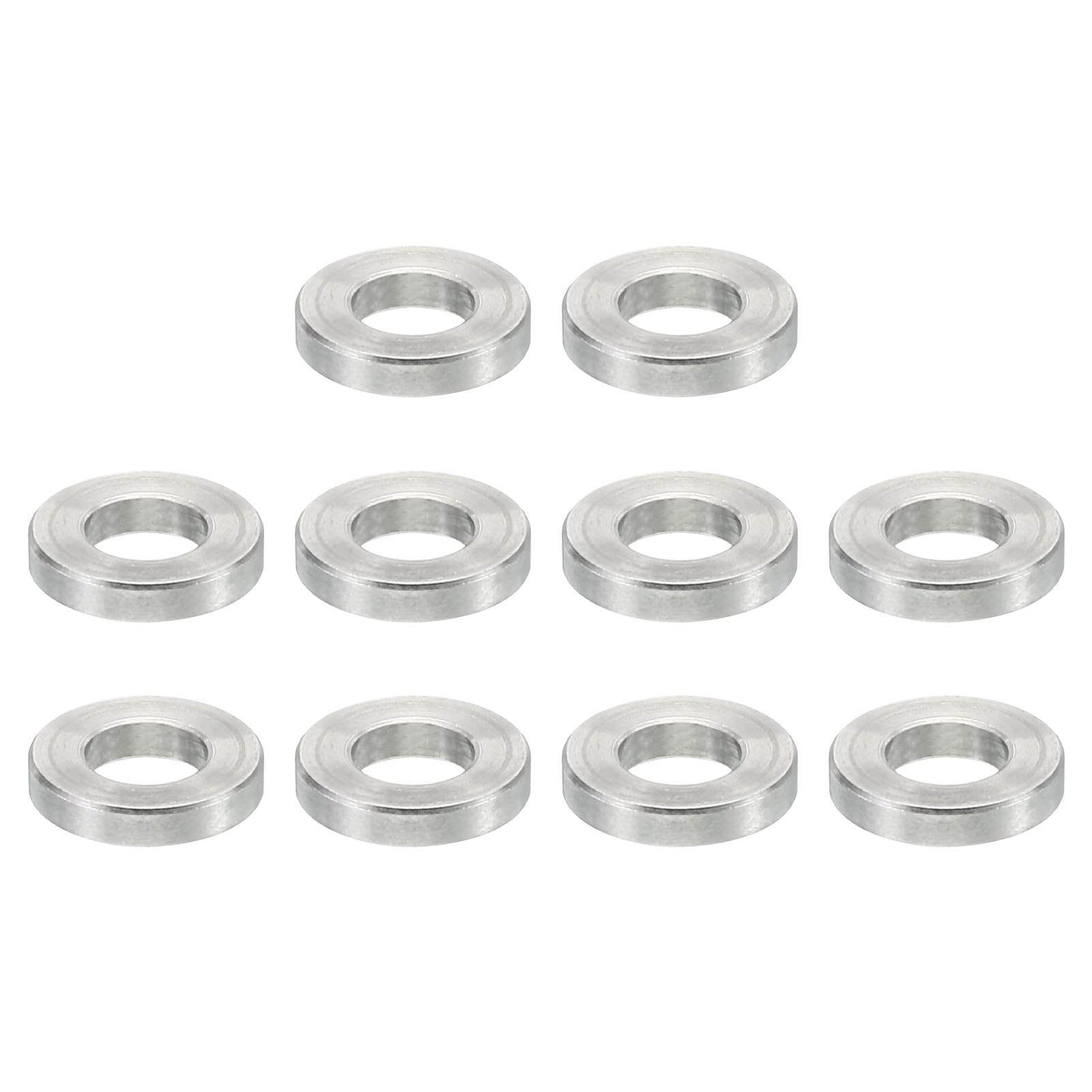 PATIKIL M5 Stainless Steel Spacers, 10 Pcs Metal Spacers Stainless Steel 5.2mm ID x 10mm OD x 2mm L Stainless Steel Spacer Screw Standoff Round for 1/5inch or M5 Screw Bolts