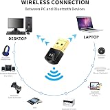 LinKAVEniR Bluetooth 5.0 Adapter PC Dongle 3Mbps Dual Mode Win 11 10 8 7 view 4