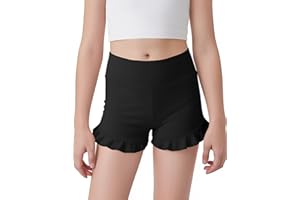 JOCMIC Girls Dance Athletic Shorts High Waisted Gymnastics Cartwheel Yoga Ruffle Shorts