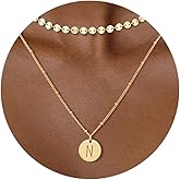 BENEIGE Initial Necklace for Women 14K Gold Plated Letter Pendant Necklaces Dainty Gold Layered Necklace Jewelry For Women