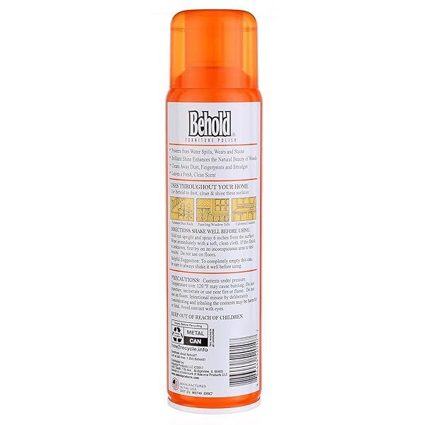BEHOLD FURNITURE POLISH AEROSOL, CITRUS, 12.5 OZ